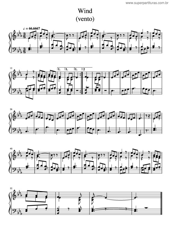 Partitura da música Wind v.2