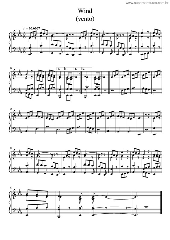 Partitura da música Wind v.3