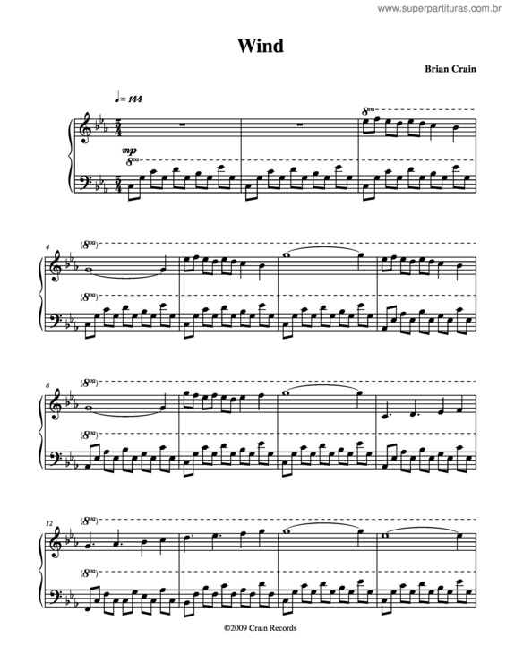 Partitura da música Wind