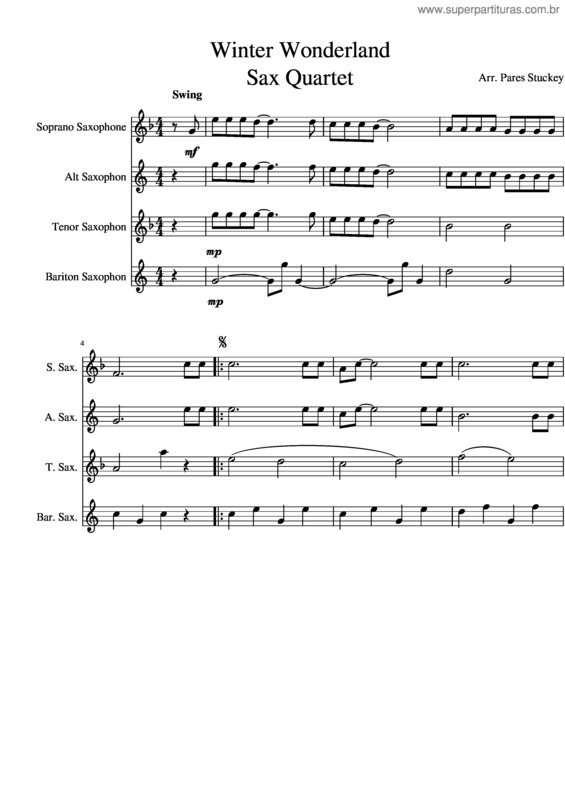 Partitura da música Winter Wonderland v.2