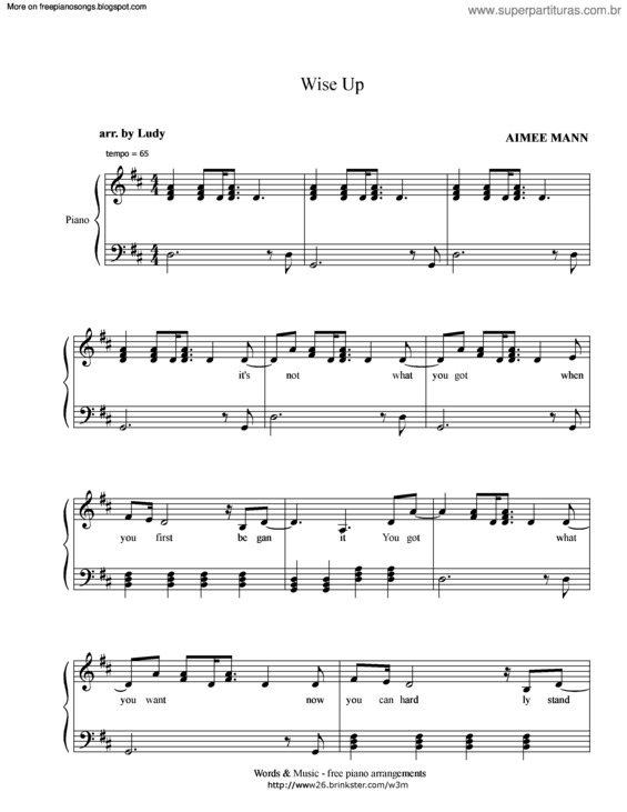 Partitura da música Wise Up v.4