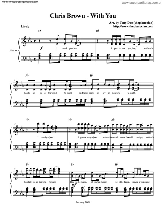 Partitura da música With You v.3