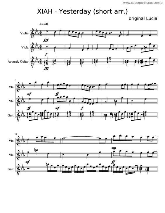 Partitura da música Xiah