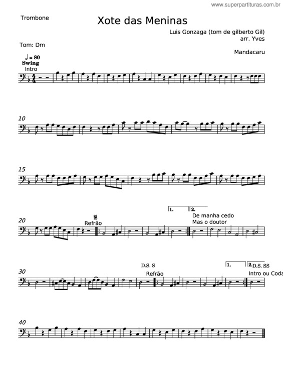 Partitura da música Xote Das Meninas v.22