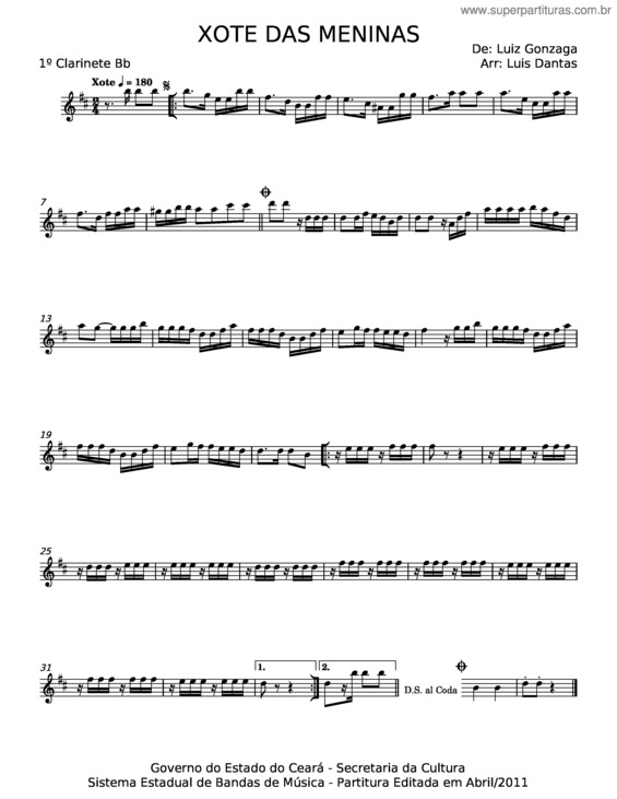 Partitura da música Xote Das Meninas v.34