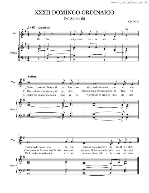 Partitura da música Xxxii Domingo Ordinario Ciclo A