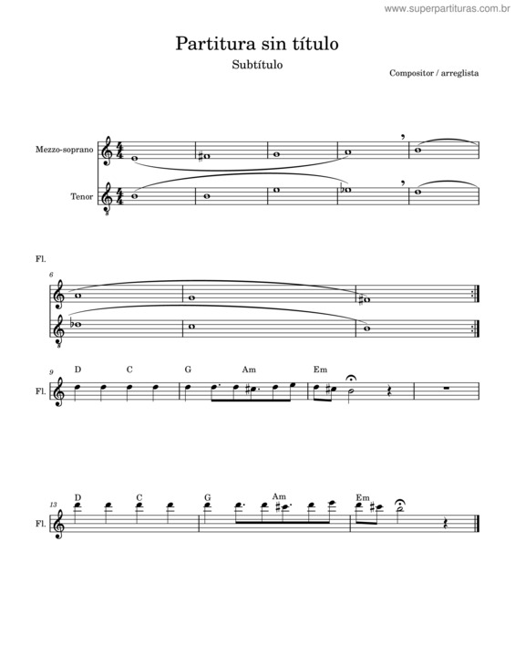 Partitura da música Y Nada Más v.2