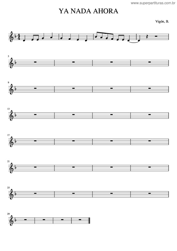 Partitura da música Ya Nada Ahora