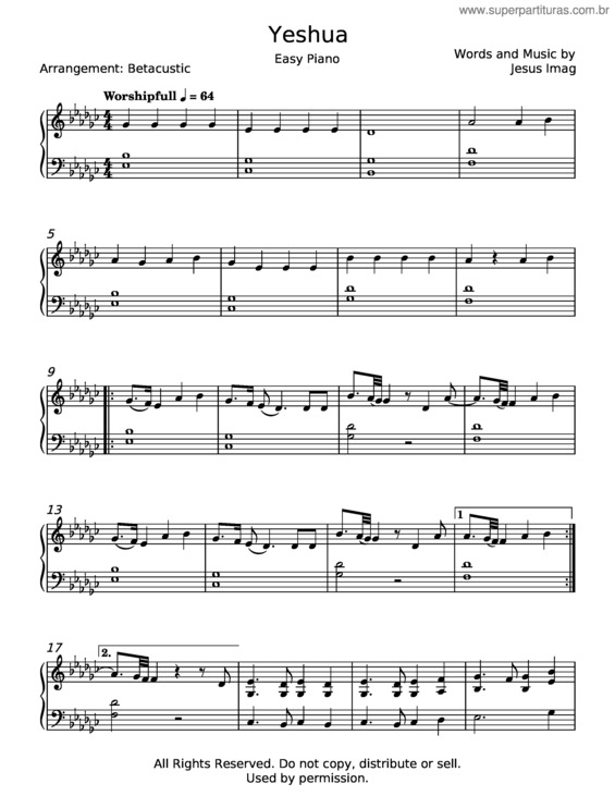 Partitura da música Yeshua v.11