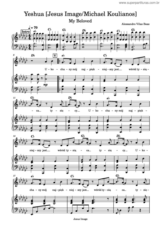 Partitura da música Yeshua v.15