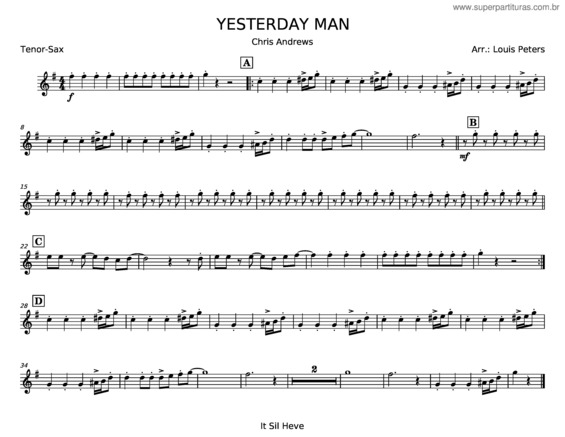 Partitura da música Yesterday Man