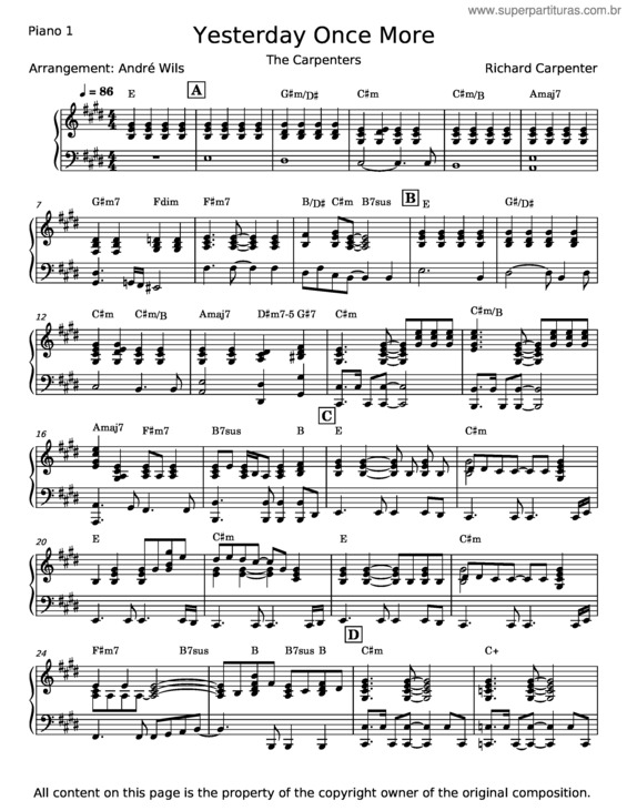 Partitura da música Yesterday Once More v.8