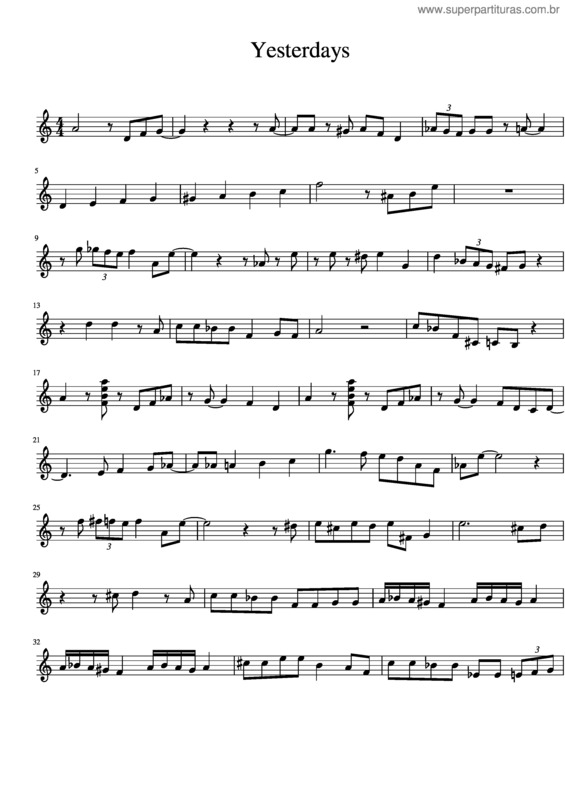 Partitura da música Yesterdays v.6