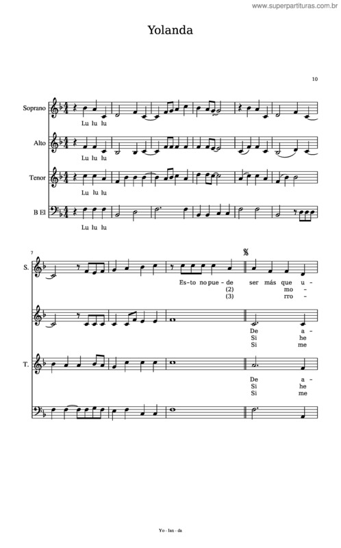 Partitura da música Yolanda v.5