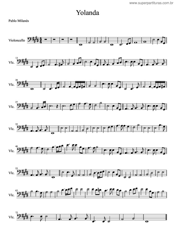 Partitura da música Yolanda v.6