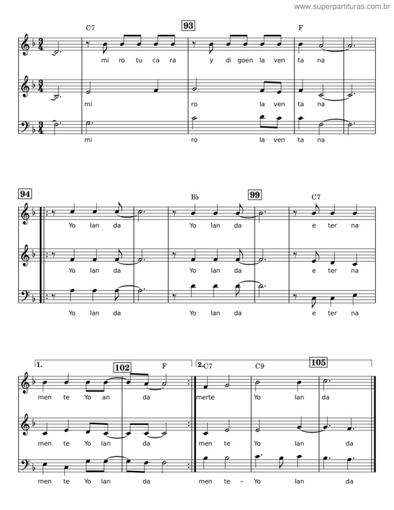 Partitura da música Yolanda v.9