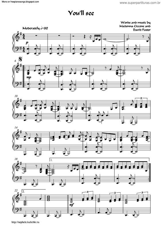 Partitura da música Youll See v.3