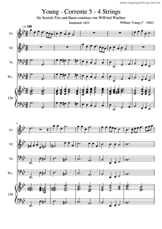 Partitura da música Young