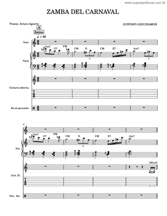 Partitura da música Zamba Del Carnaval